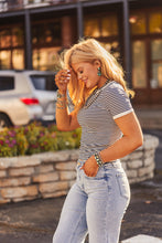 Load image into Gallery viewer, The Clayton Striped Tee in Navy