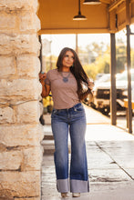Load image into Gallery viewer, The Clayton Striped Tee in Mocha Brown