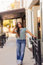 Load image into Gallery viewer, The Clayton Striped Tee in Kelly Green