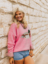 Load image into Gallery viewer, The Fowl Play Sweater in Pink