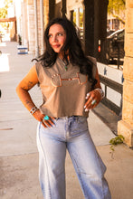 Load image into Gallery viewer, The Horse Bit Muscle Tank in Tan