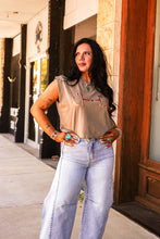 Load image into Gallery viewer, The Horse Bit Muscle Tank in Tan