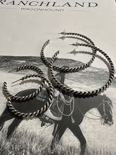 Load image into Gallery viewer, Faux Silver Twist Hoops