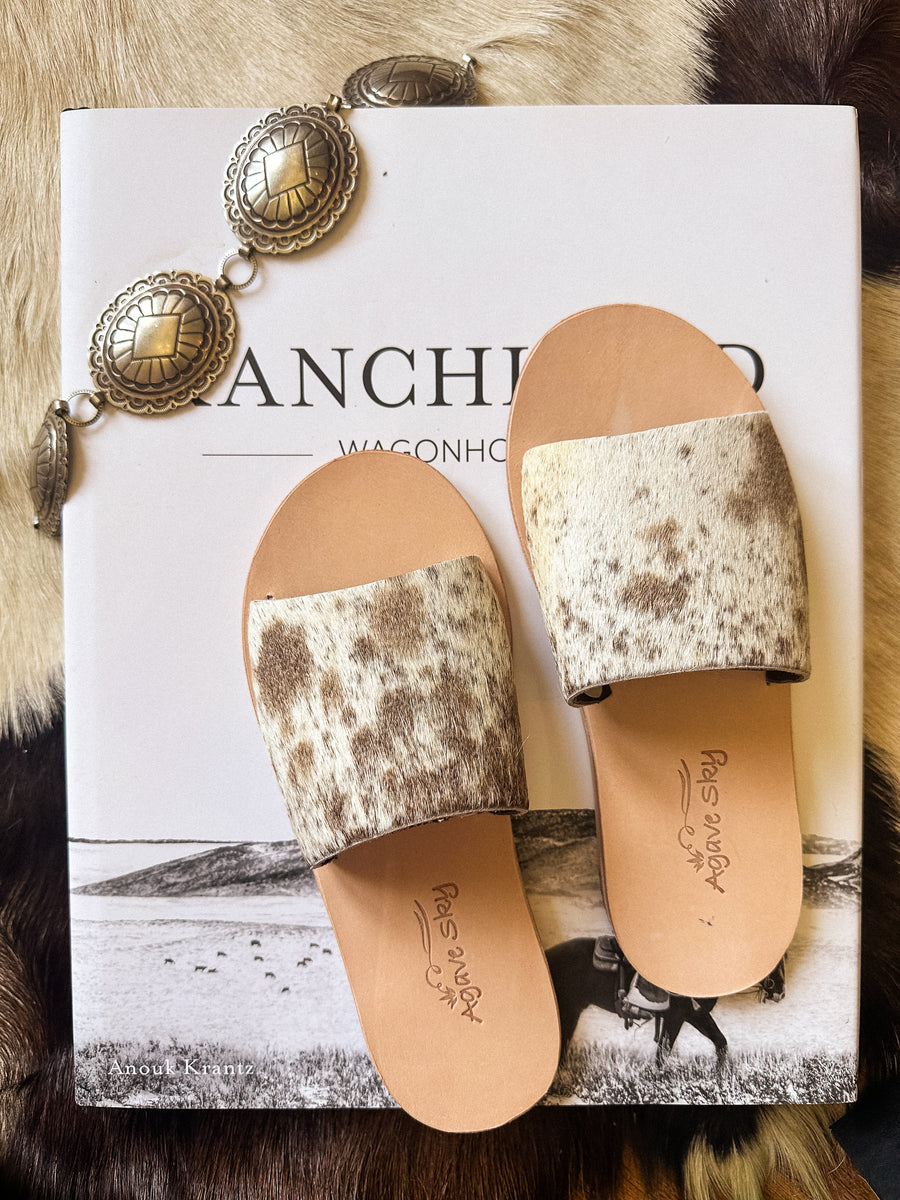 The Yuma Cowhide Sandals – Punchy Vaquera