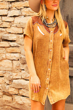 Load image into Gallery viewer, The Rank Retro Dress in Saddle