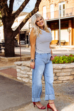 Load image into Gallery viewer, The Striped Alexandria Top in White