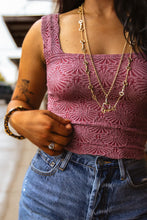 Load image into Gallery viewer, Jacquard Square Tank in Maroon
