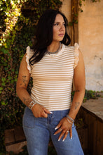 Load image into Gallery viewer, The Striped Alexandria Top in Khaki