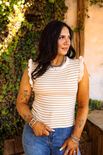 Load image into Gallery viewer, The Striped Alexandria Top in Khaki