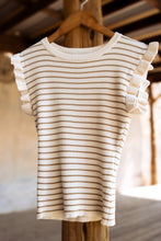 Load image into Gallery viewer, The Striped Alexandria Top in Khaki