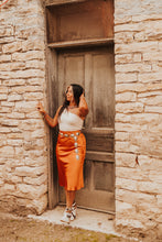 Load image into Gallery viewer, The Spencer Midi Skirt in Rust