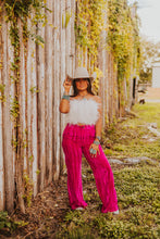 Load image into Gallery viewer, The Everett Velvet Bottoms in Fuchsia