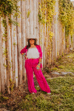 Load image into Gallery viewer, The Everett Velvet Bottoms in Fuchsia