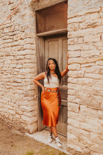 Load image into Gallery viewer, The Spencer Midi Skirt in Rust