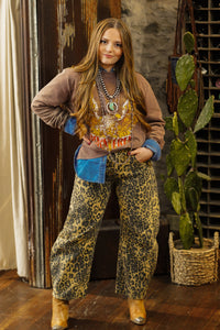 The Leopard Barrel Jeans