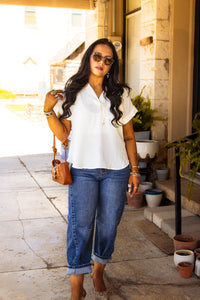 The Wheeler Top in Cream