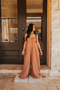 The Ines Jumpsuit in Mocha