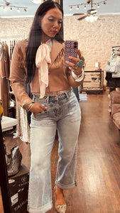 The Reno Cropped Blazer in Camel