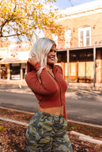 Load image into Gallery viewer, The Saddle Breeze Cropped Hoodie in Baked Clay
