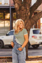 Load image into Gallery viewer, The Clayton Striped Tee in Kelly Green
