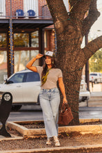 Load image into Gallery viewer, The Clayton Striped Tee in Mocha/Cream
