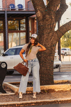 Load image into Gallery viewer, The Clayton Striped Tee in Mocha/Cream

