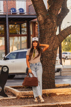 Load image into Gallery viewer, The Clayton Striped Tee in Mocha/Cream
