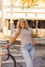 Load image into Gallery viewer, The Clayton Striped Tee in Mocha/Cream
