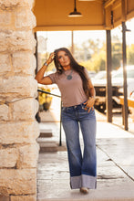 Load image into Gallery viewer, The Clayton Striped Tee in Mocha Brown
