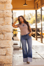 Load image into Gallery viewer, The Clayton Striped Tee in Mocha Brown
