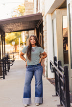 Load image into Gallery viewer, The Clayton Striped Tee in Kelly Green
