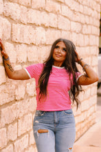 Load image into Gallery viewer, The Clayton Striped Tee in Ruby
