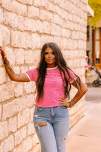 Load image into Gallery viewer, The Clayton Striped Tee in Ruby
