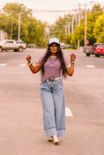 Load image into Gallery viewer, The Clayton Striped Tee in Cabernet
