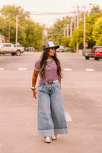 Load image into Gallery viewer, The Clayton Striped Tee in Cabernet
