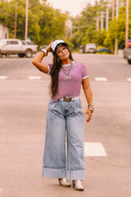 Load image into Gallery viewer, The Clayton Striped Tee in Cabernet
