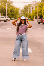 Load image into Gallery viewer, The Clayton Striped Tee in Cabernet

