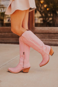 The Casanova Boots in Powder Pink