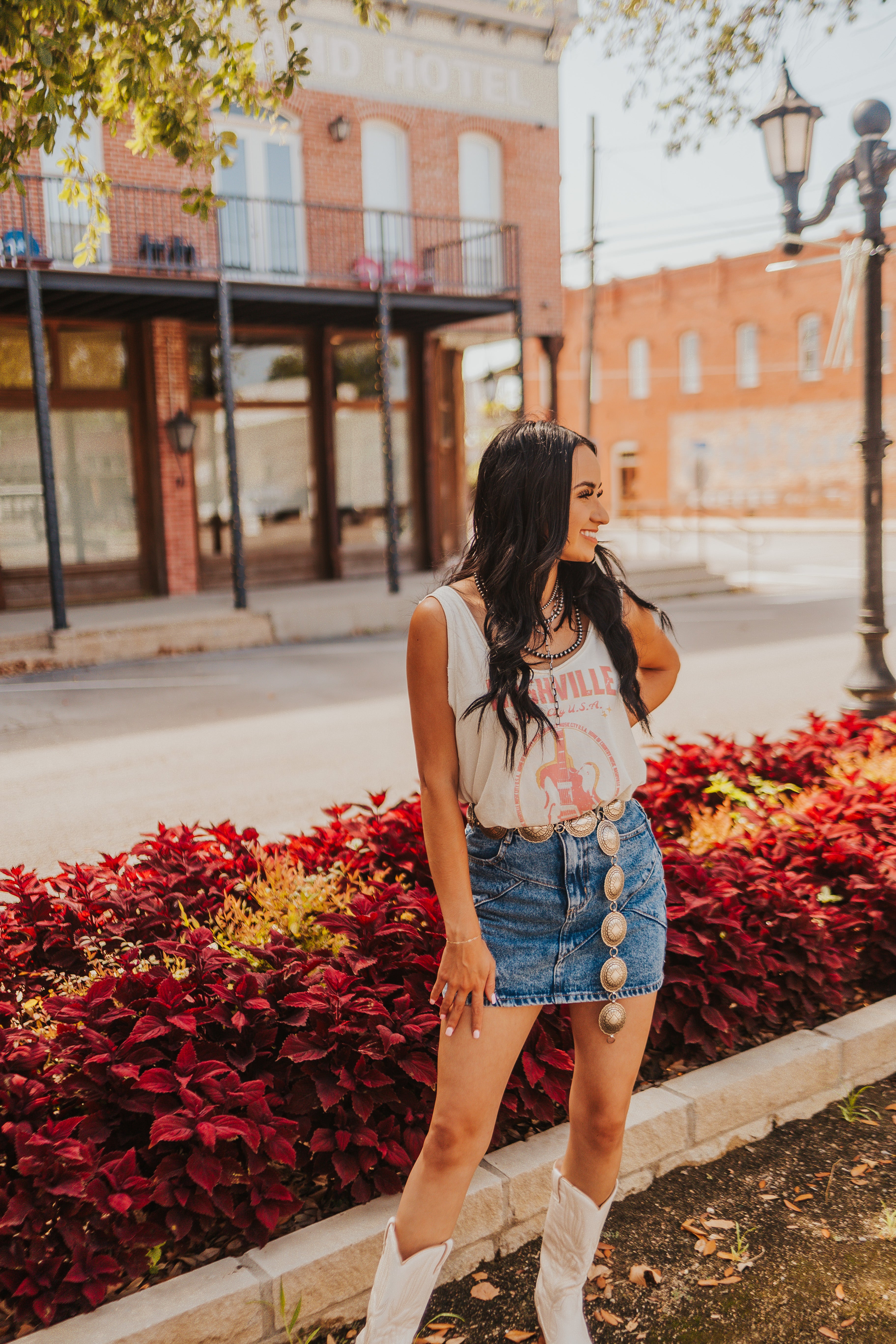 Jean skirt country outfit sale