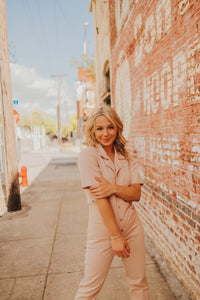 The Audie Jumpsuit in Light Pink