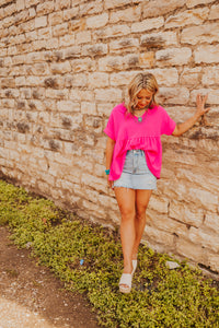 The Annie Top in Hot Pink