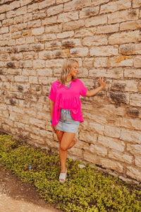 The Annie Top in Hot Pink