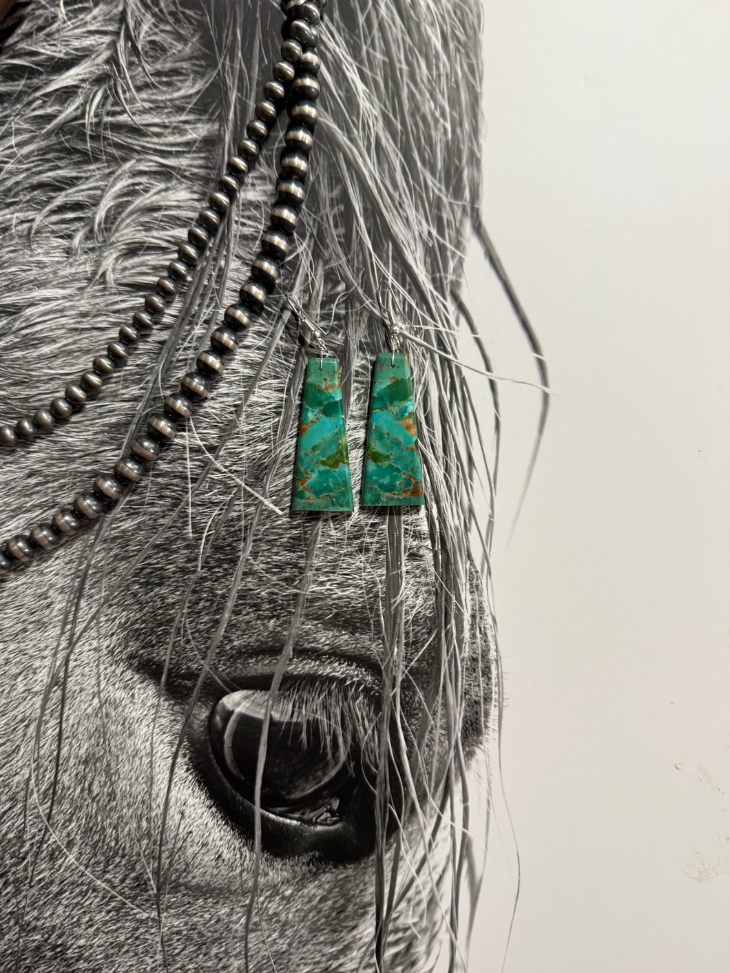 Authentic Slab Earrings in Turquoise
