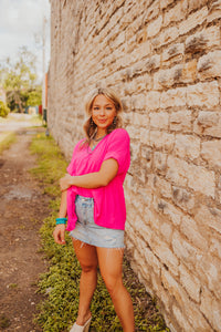 The Annie Top in Hot Pink