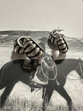 Load image into Gallery viewer, Faux Silver Curl Hoops
