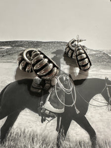 Faux Silver Curl Hoops
