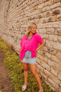 The Annie Top in Hot Pink