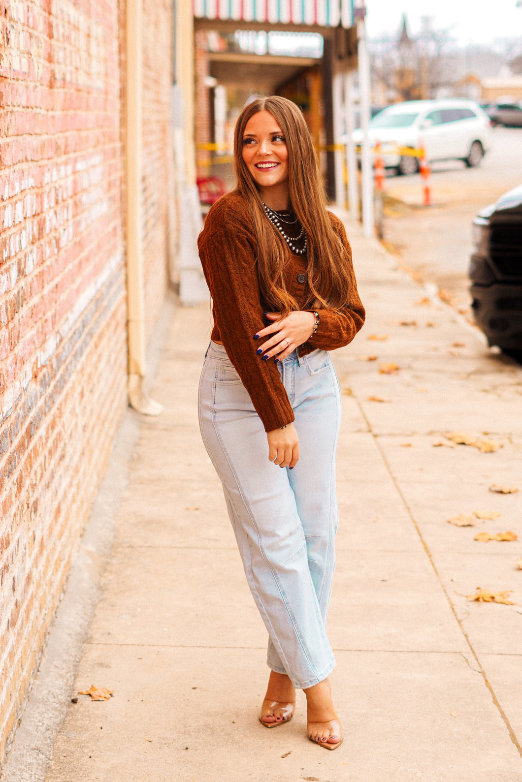 The Cowboy Cardigan in Brown