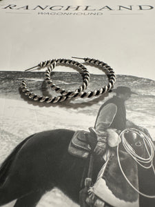 Faux Silver Twist Hoops