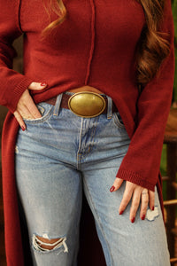 Western Oval Buckle Belt